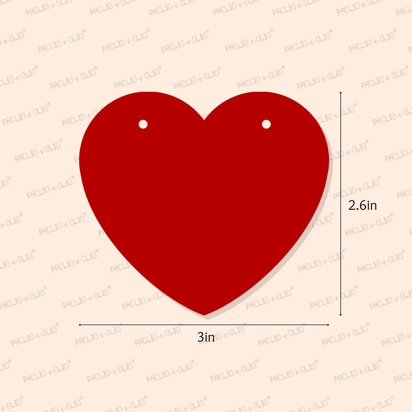 Heart Shape Tag (3x2.6 Inches)