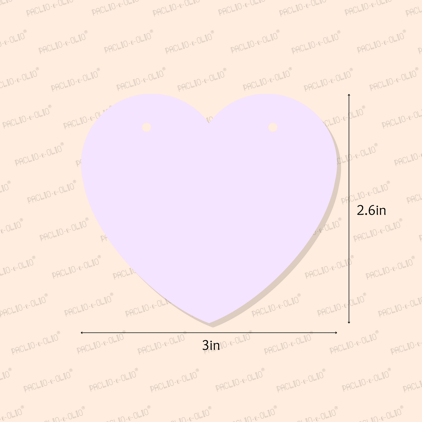 Heart Shape Tag (3x2.6 Inches)