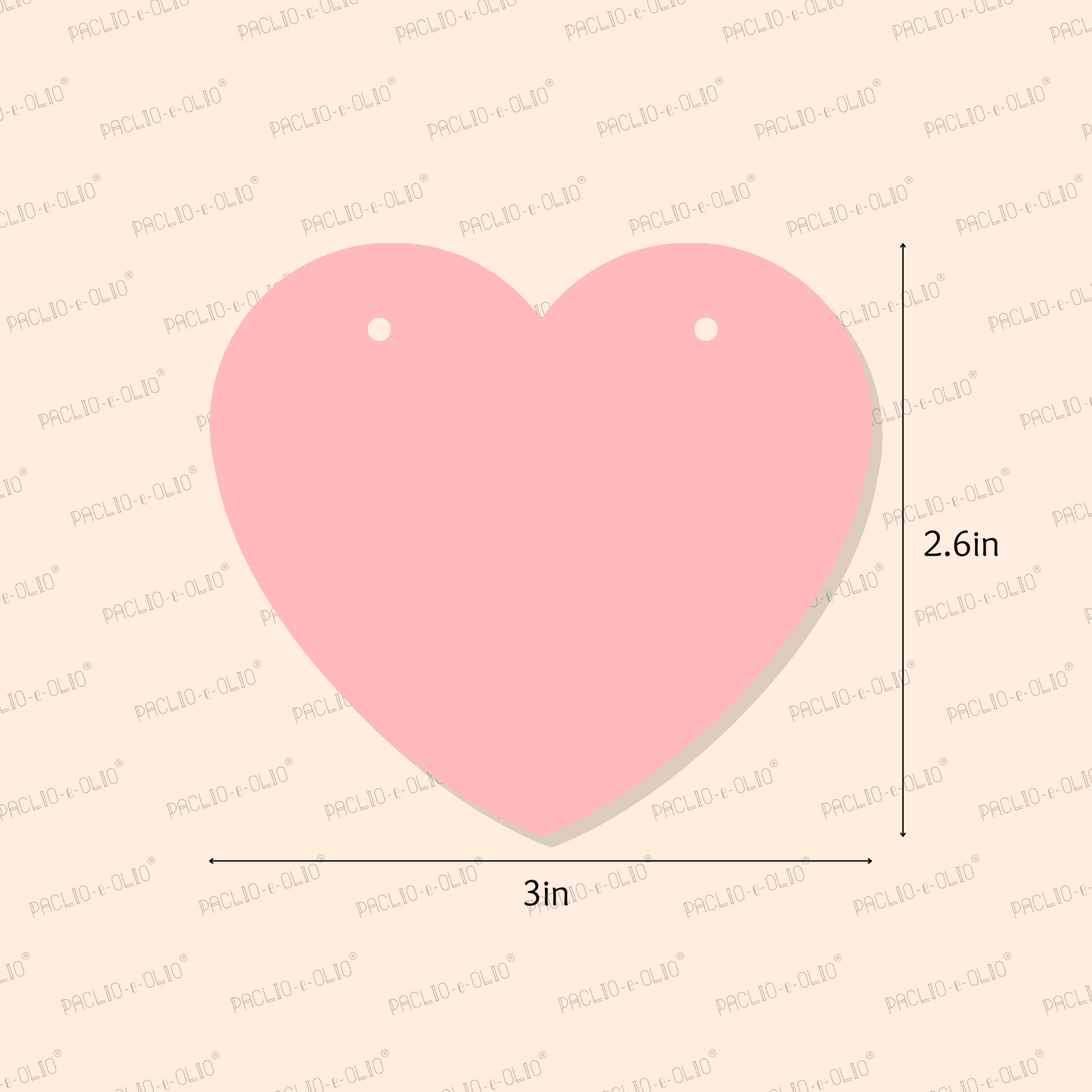 Heart Shape Tag (3x2.6 Inches)
