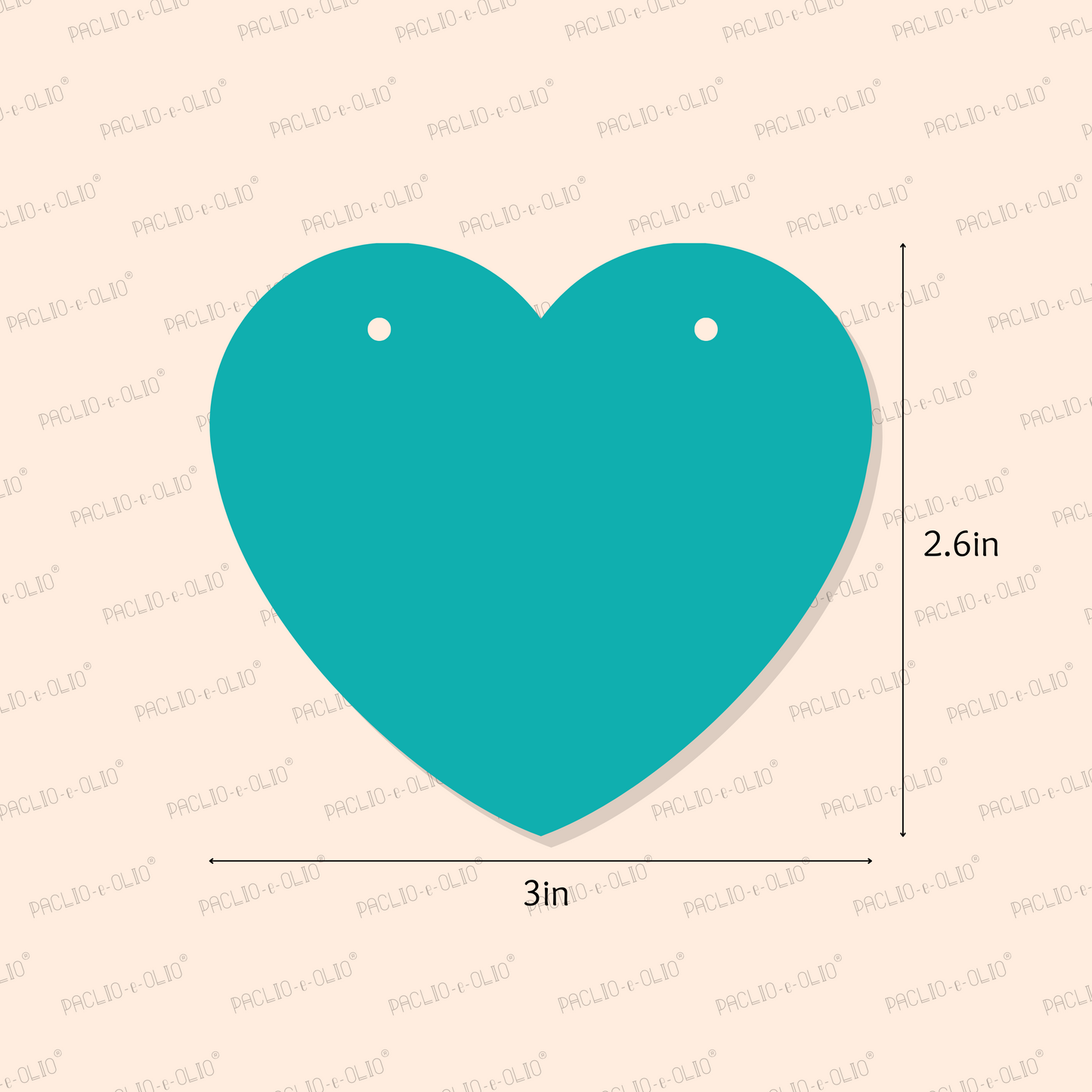 Heart Shape Tag (3x2.6 Inches)