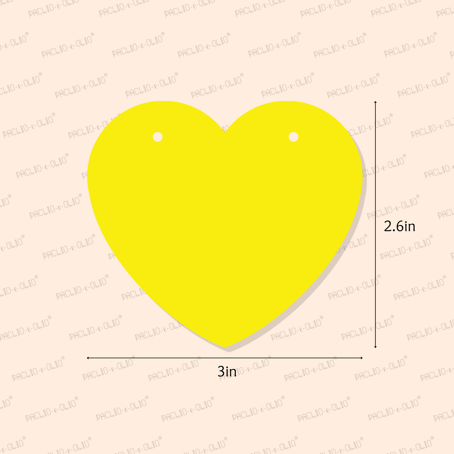 Heart Shape Tag (3x2.6 Inches)