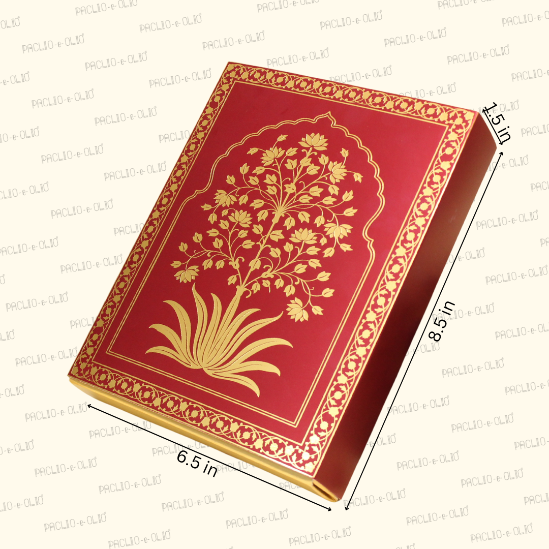 Plant Foil Dryfruit Box (8.5x6.5x1.5 Inches)