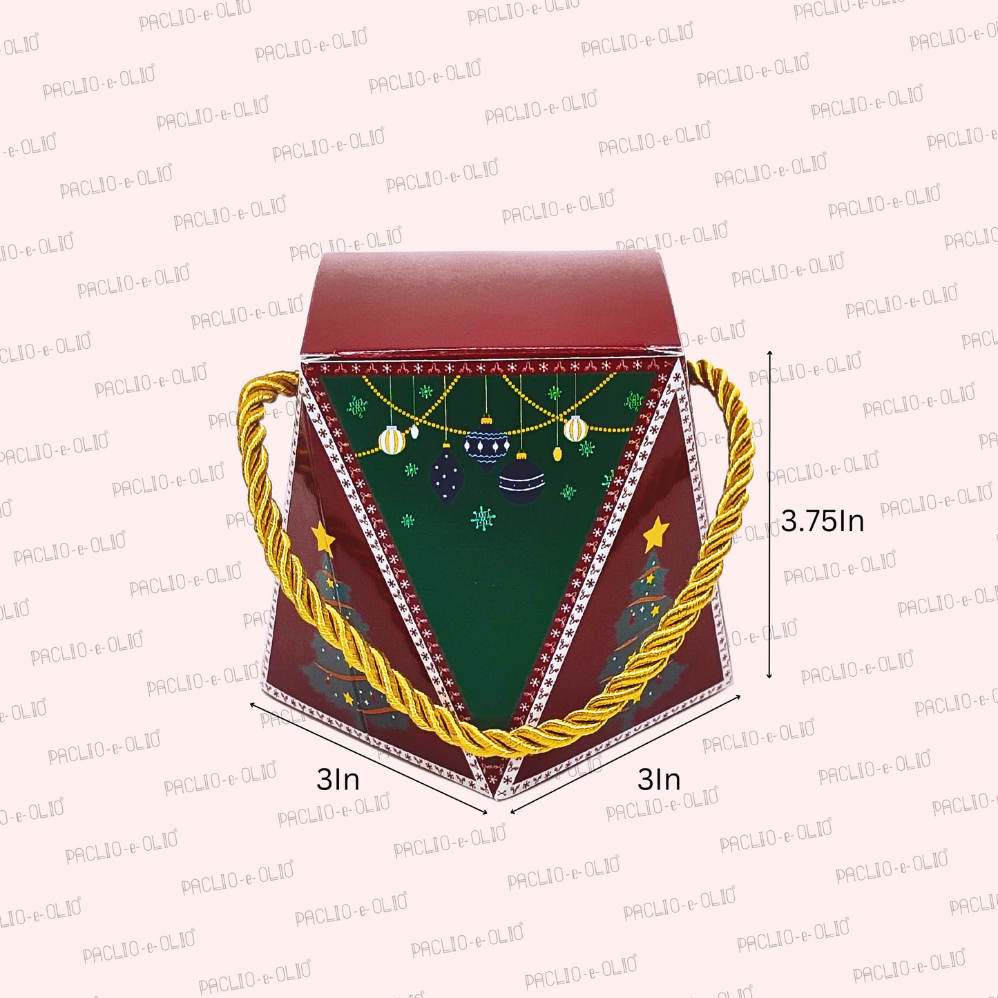 Christmas Treat Box (3x3x3.75 Inches)