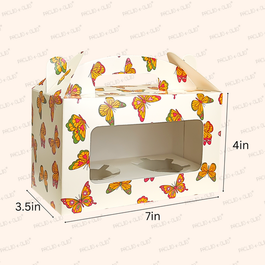 Two Cupcake Box (7x4x3.5 Inches)