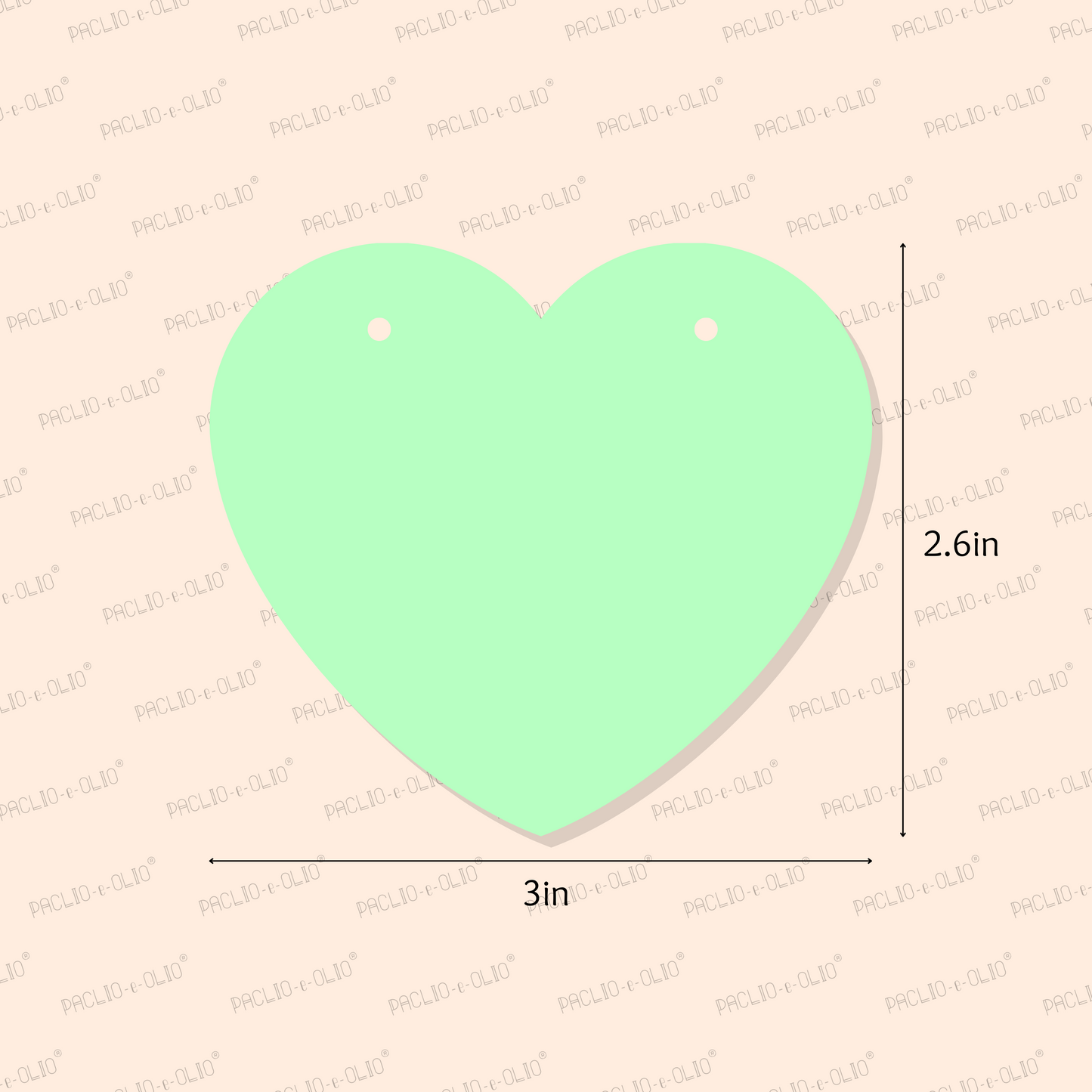 Heart Shape Tag (3x2.6 Inches)