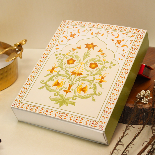 Plant Print Dryfruit Box (8.5x6.5x1.5 Inches)