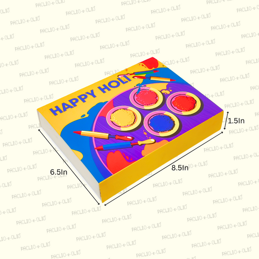 Holi 12 Cavity Chocolate Box (8.5x6.5x1.5 Inches)