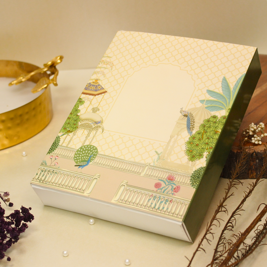 Mugal Print Dryfruit Box (8.5x6.5x1.5 Inches)