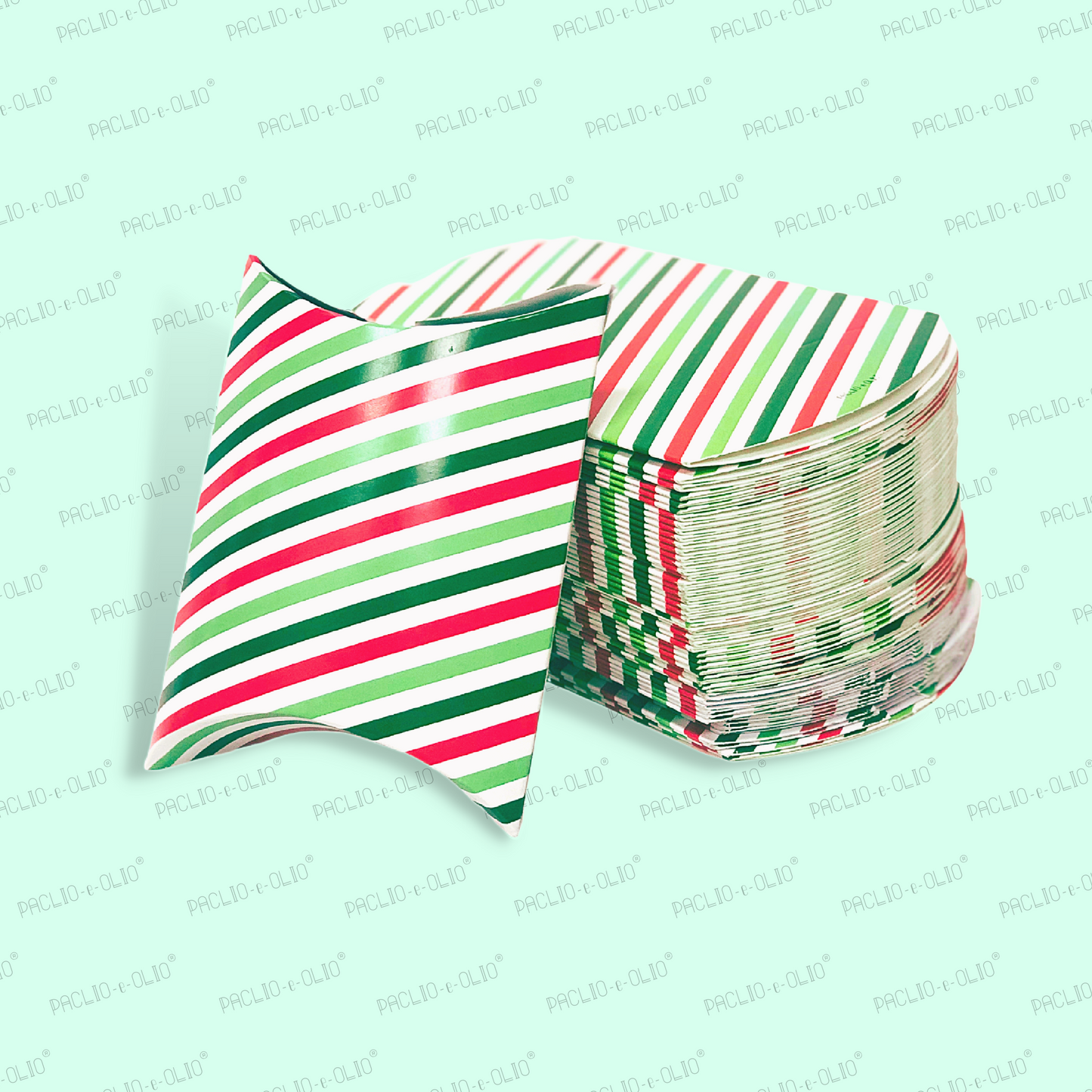 Striped Pillow Box (4x4.5x1.5 Inches)
