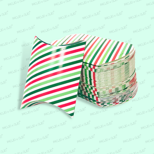 Striped Pillow Box (4x4.5x1.5 Inches)