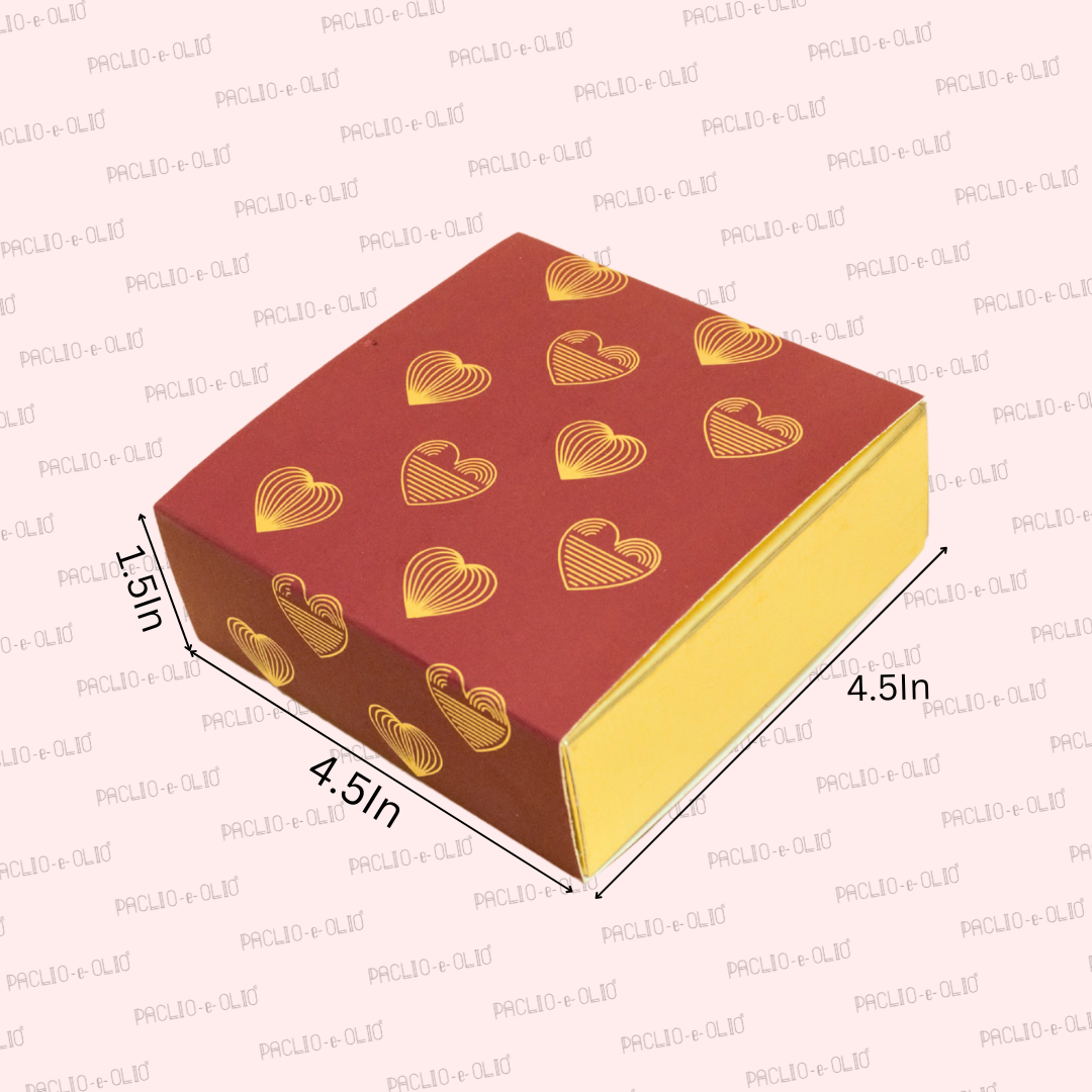 4 Cavity Valentine Chocolate Box (4.5x4.5x1.5 Inches)