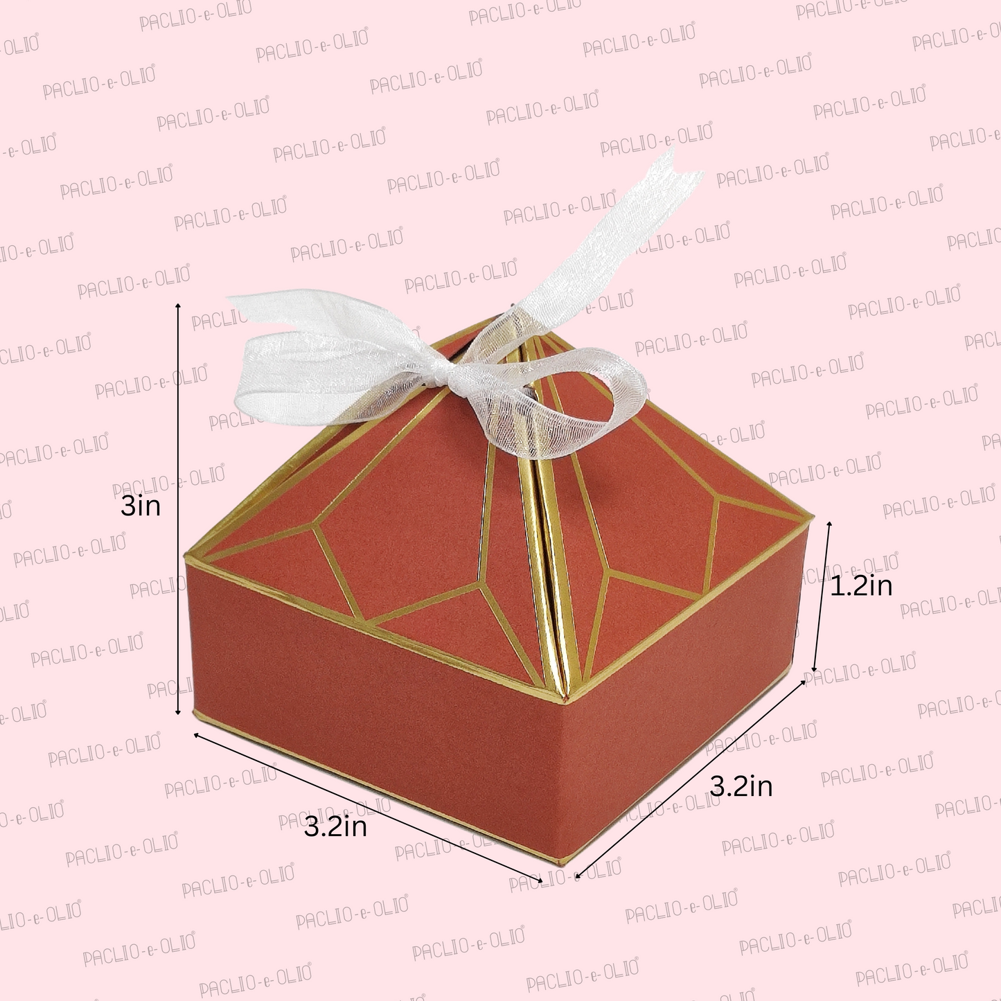 4 Cavity Chocolate Pyramid Box (3.2x3.2x1.2 Inches)