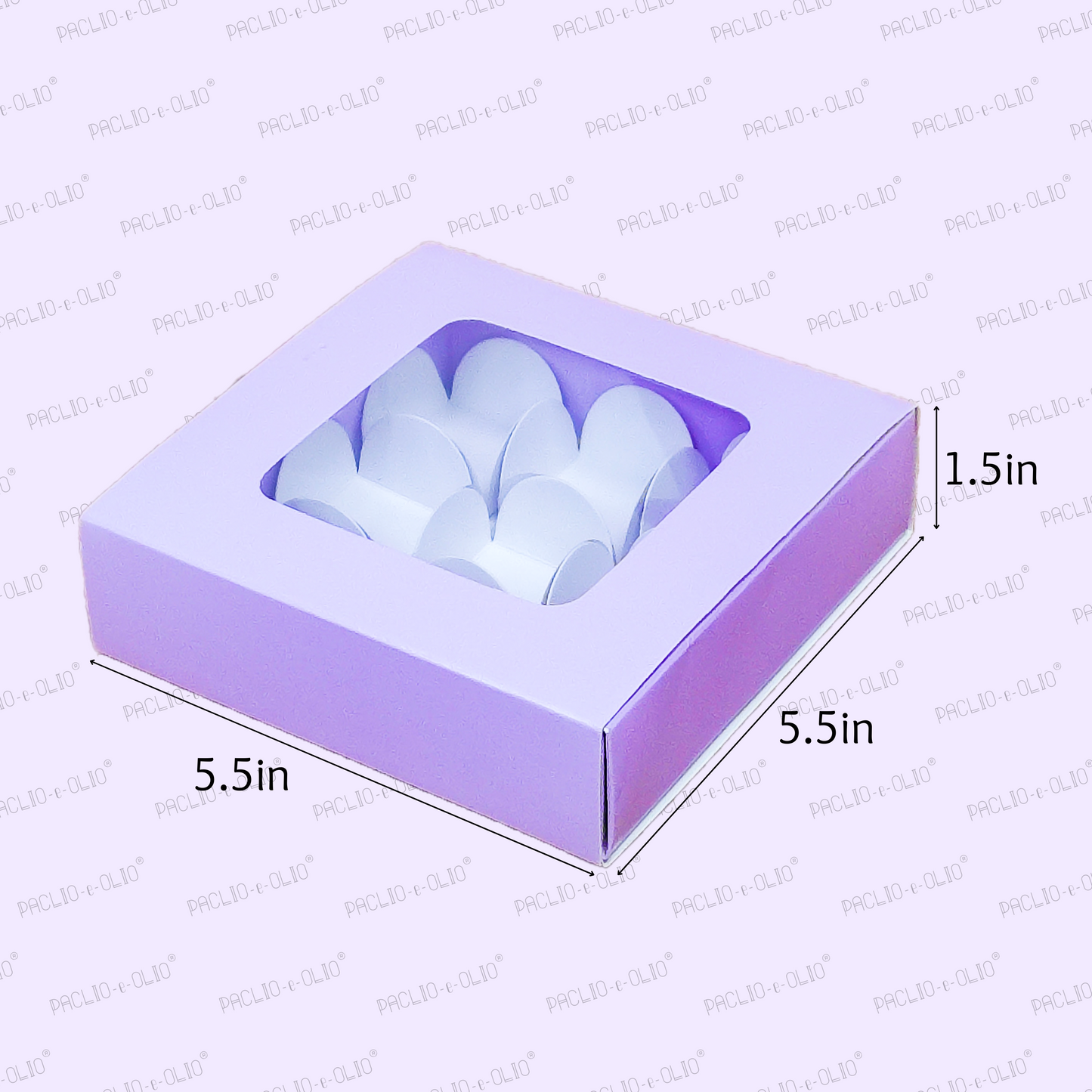 9 Cavity Chocolate Box (5.5x5.5x1.5 Inches)