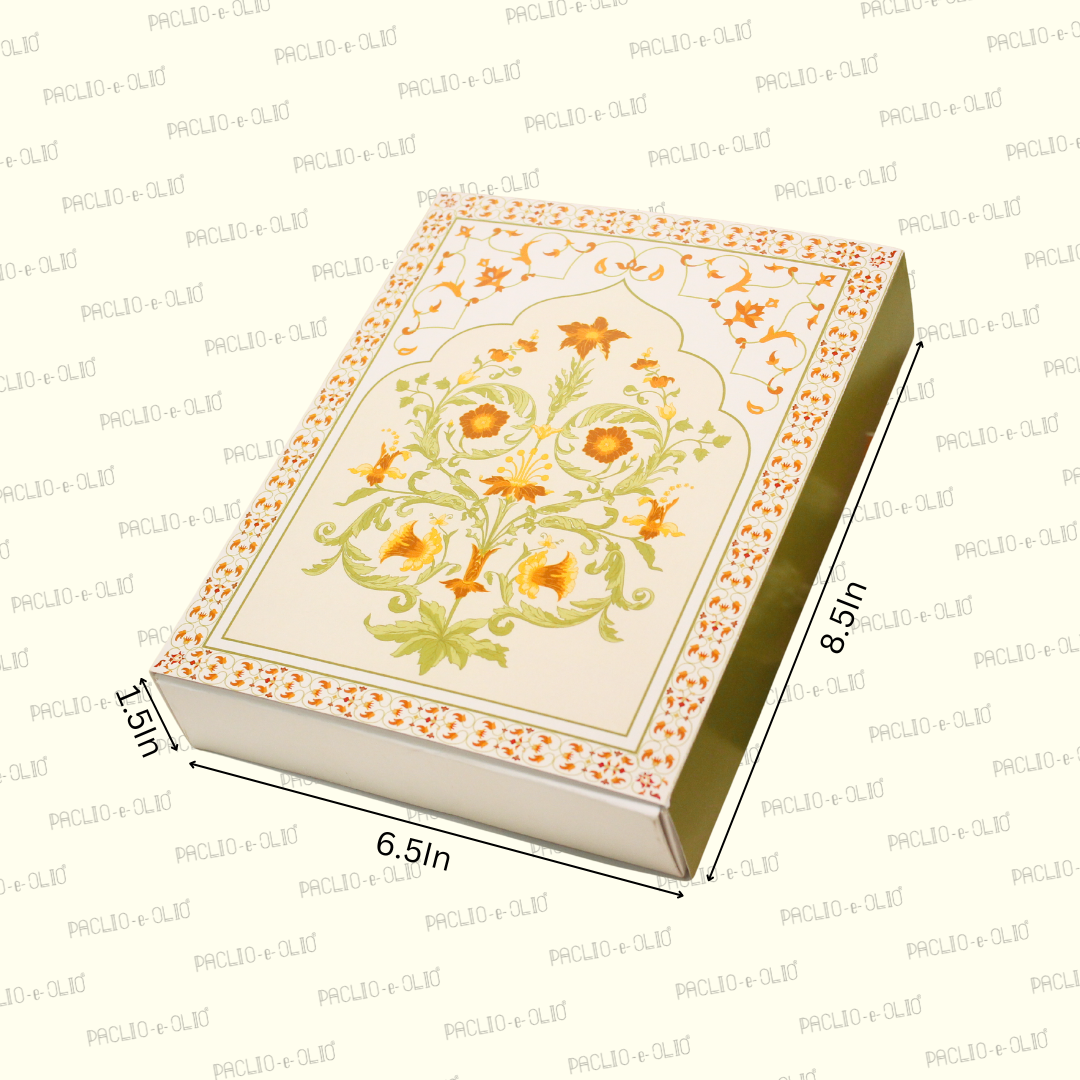 Plant Print Dryfruit Box (8.5x6.5x1.5 Inches)