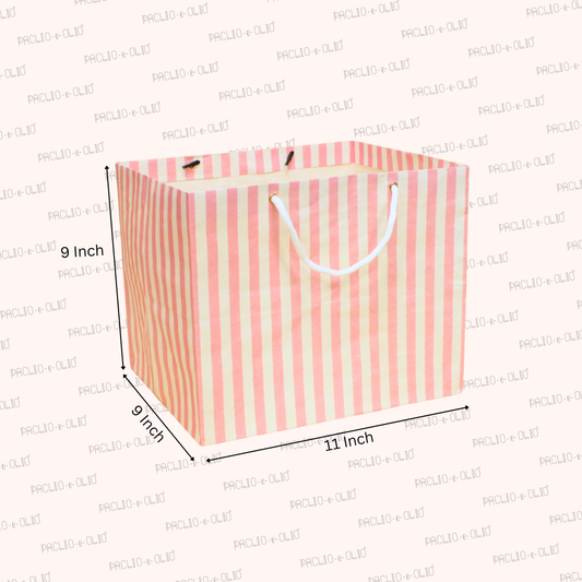 Stripes Printed Paper Bag | 11x9x9 Inches