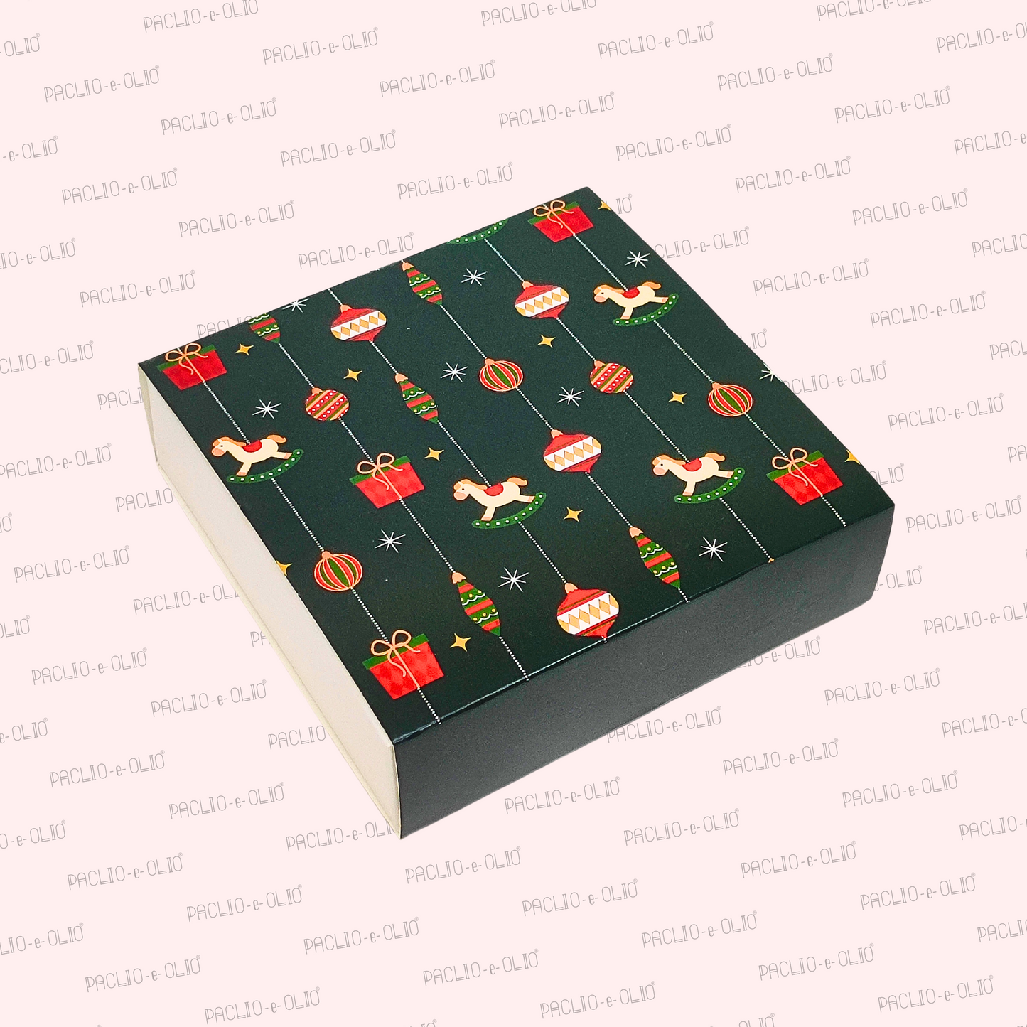 9 Cavity Christmas Chocolate Box (5.5x5.5x1.5 Inches)