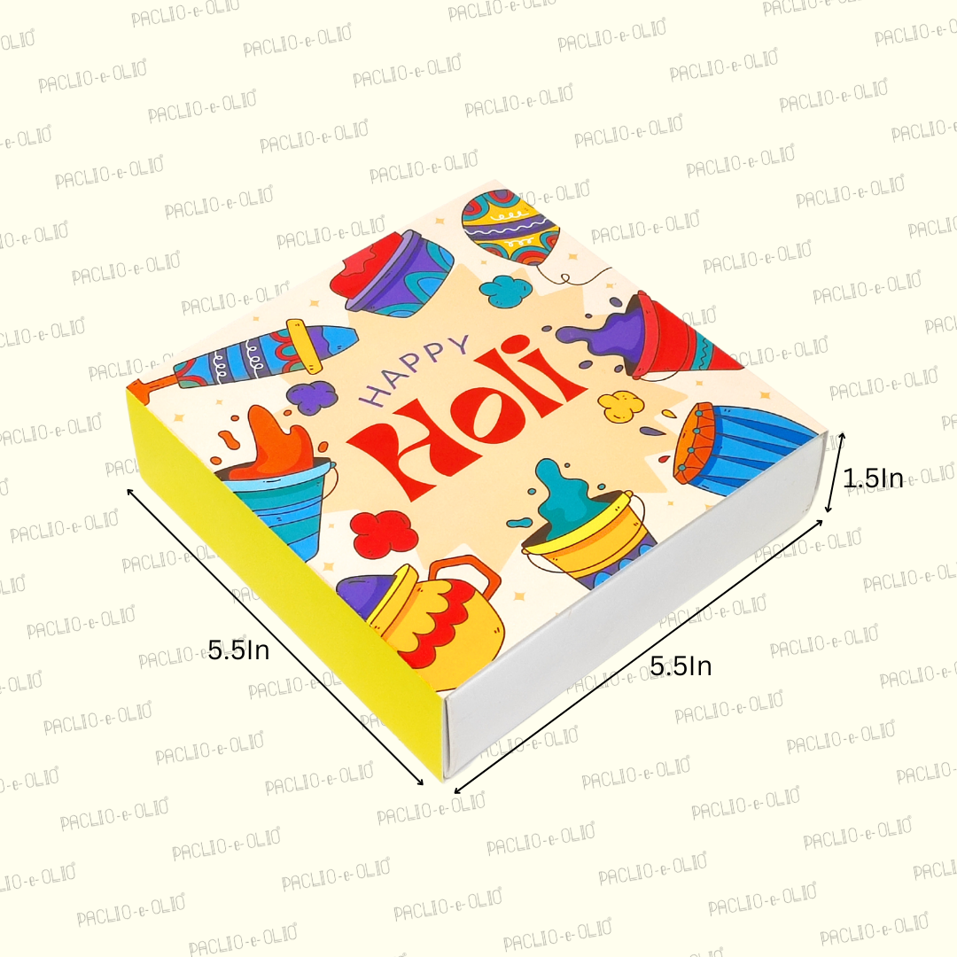 Holi 9 Cavity Chocolate Box (5.5x5.5x1.5 Inches)