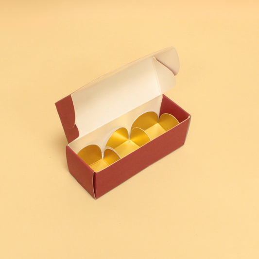 3 Cavity Chocolate Box | 5.1x1.75x1.7 Inches