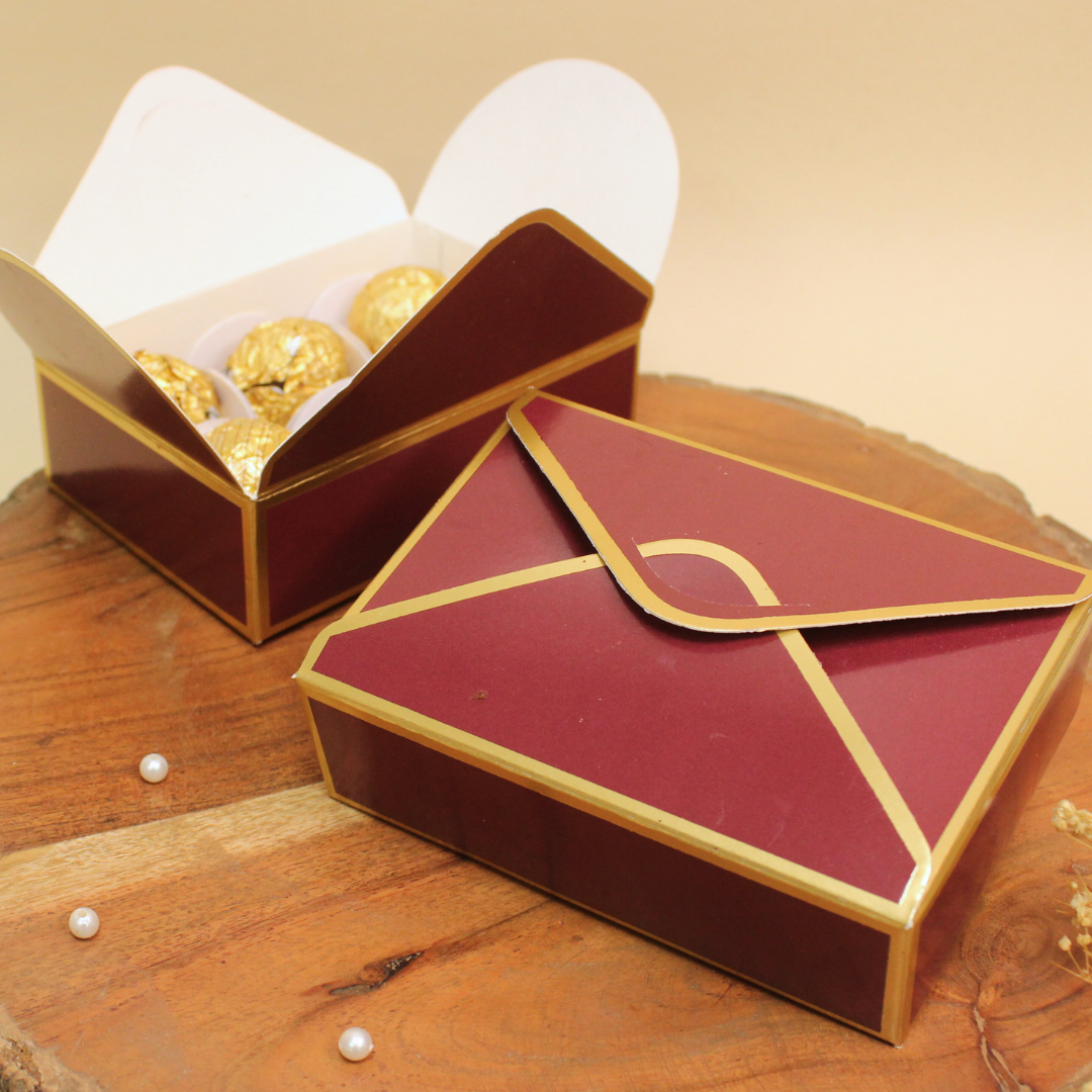 6 Cavity Chocolate Envelope Box (5x3.5x1.5 Inches)