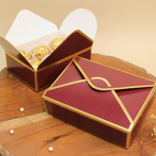 6 Cavity Chocolate Envelope Box (5x3.5x1.5 Inches)
