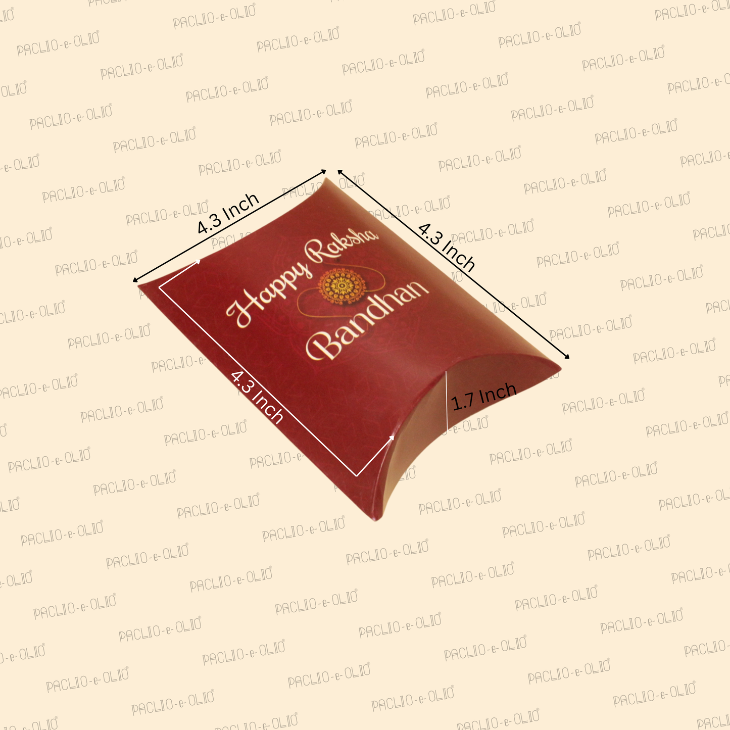 Rakhi Pillow Box (4.3x4.3x1.7 Inches)