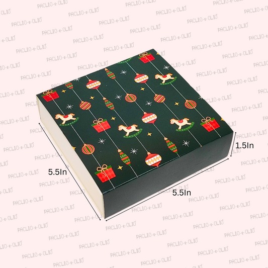 9 Cavity Christmas Chocolate Box (5.5x5.5x1.5 Inches)