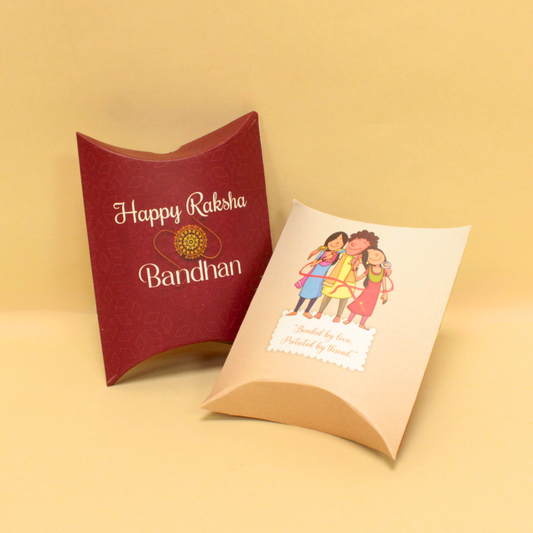 Rakhi Pillow Box (4.3x4.3x1.7 Inches)