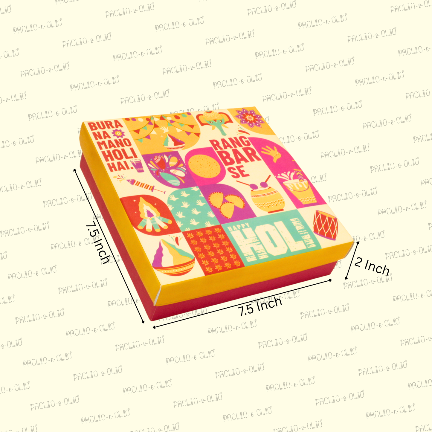 Holi Rigid Box | 7.5x7.5x2 Inches