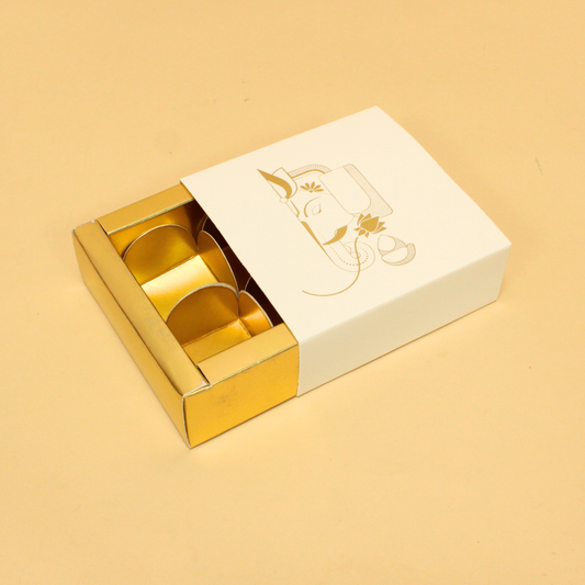 4 Cavity Chocolate Box | 4.5x4.5x1.5 Inches | Ganesh Chaturthi