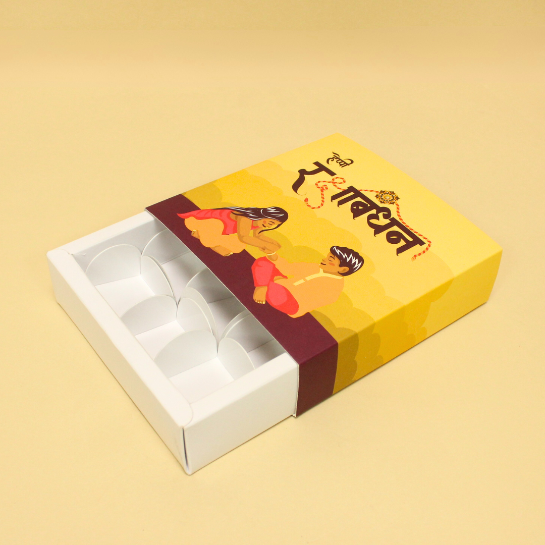 9 Cavity Rakhi Chocolate Box (5.5x5.5x1.5 Inche)