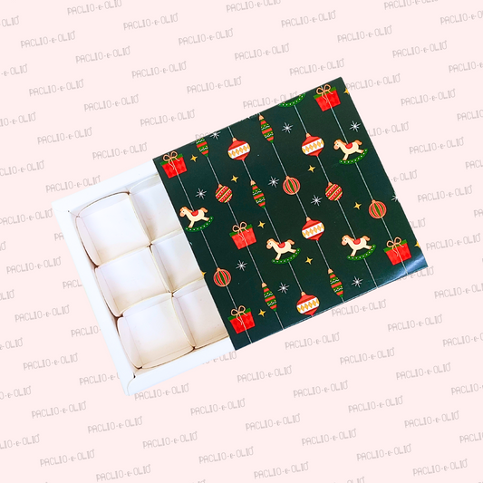 9 Cavity Christmas Chocolate Box (5.5x5.5x1.5 Inches)