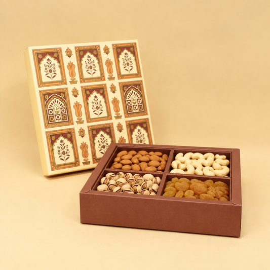 Festive Top Bottom Hamper Box | 9x9x2 Inches