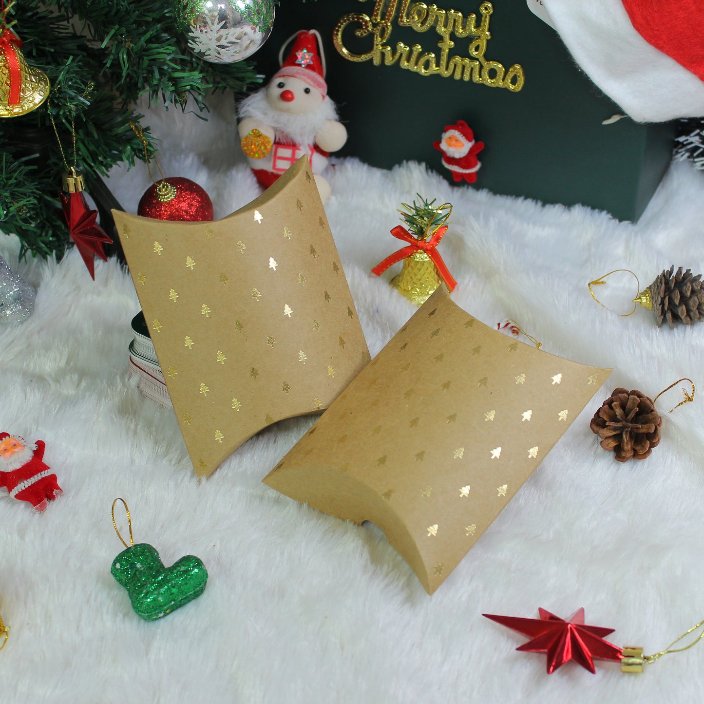 Christmas Pillow Box (4x4.5x1.5 Inches)