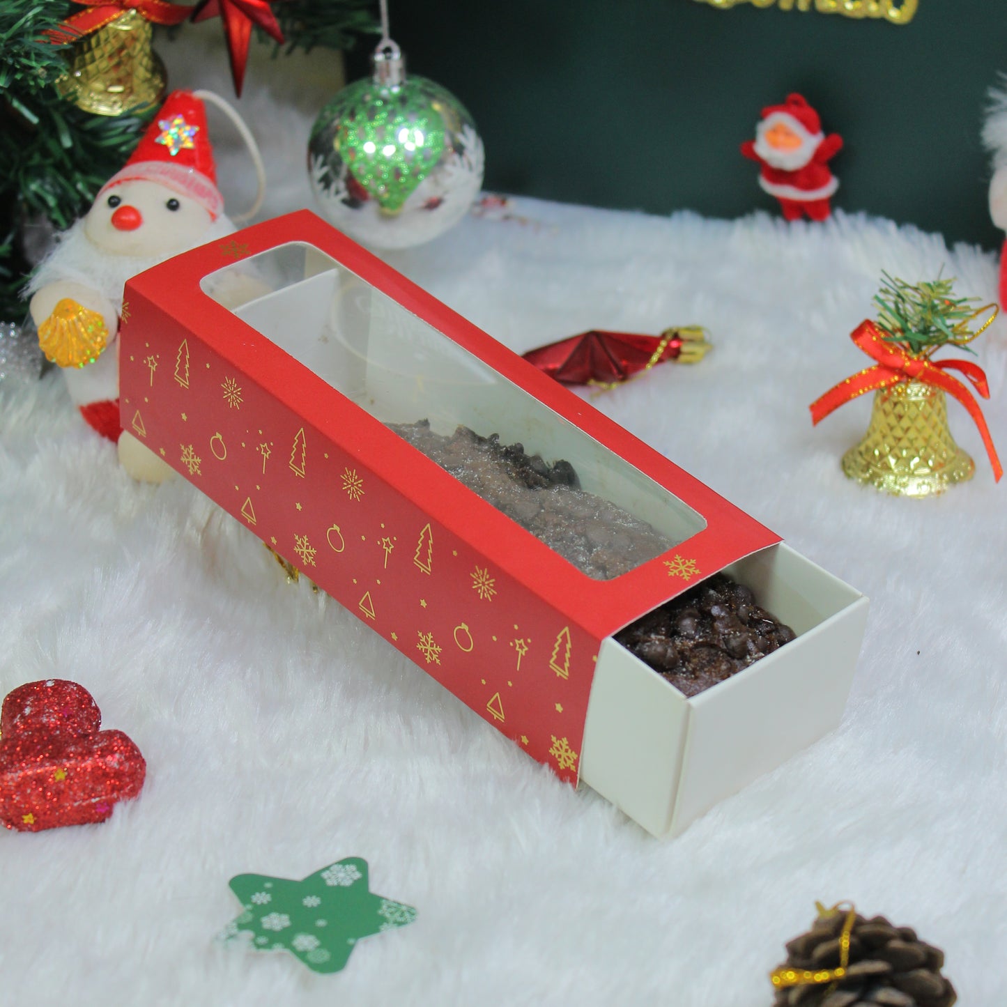 Christmas Macaron Box (7X2X2.5 Inches)