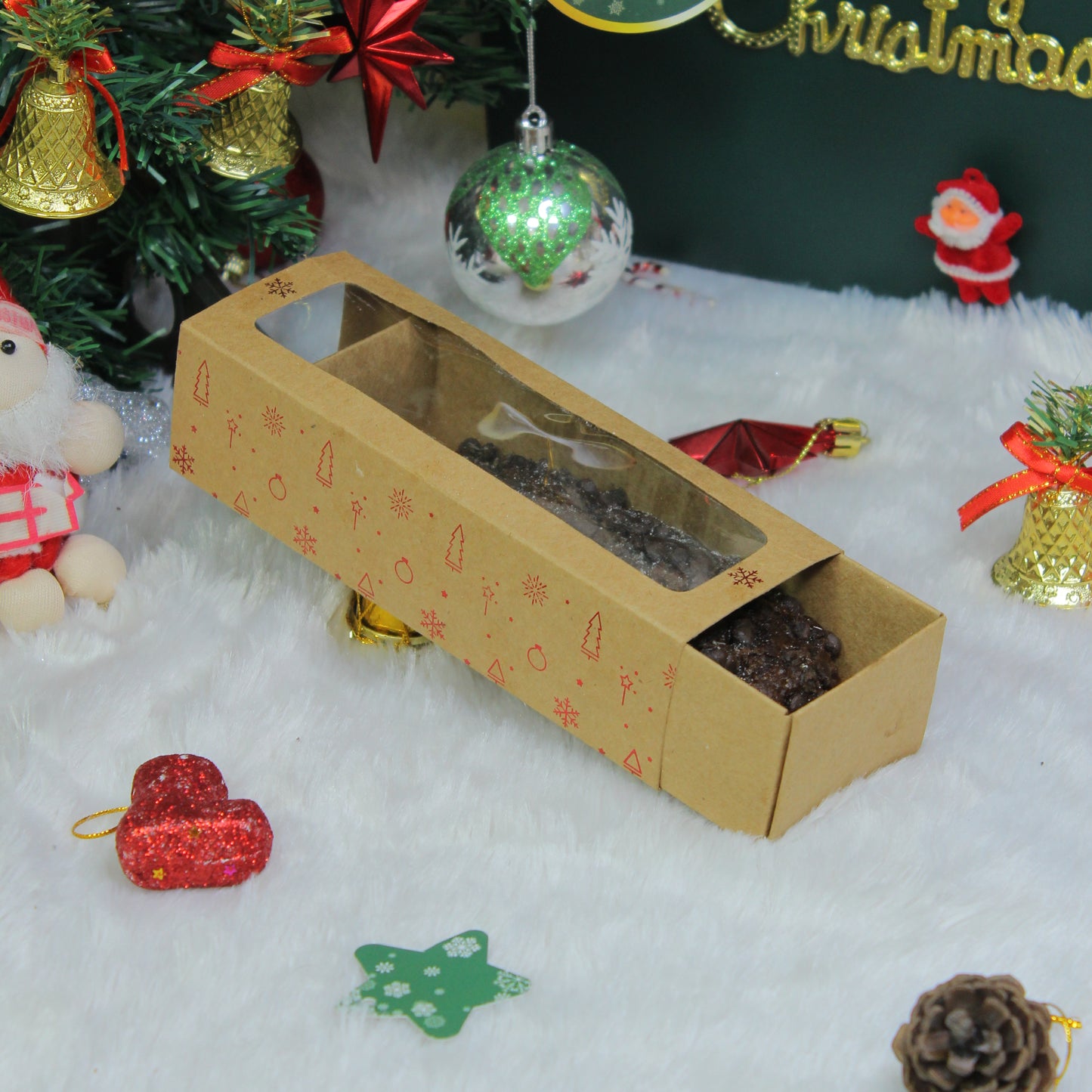Christmas Macaron Box (7X2X2.5 Inches)