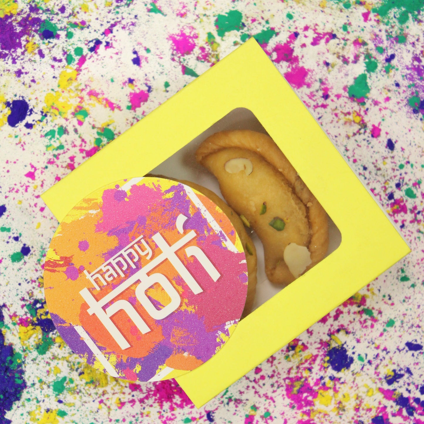 Holi Sweet Box (4.5X4.5X1.5 Inches)