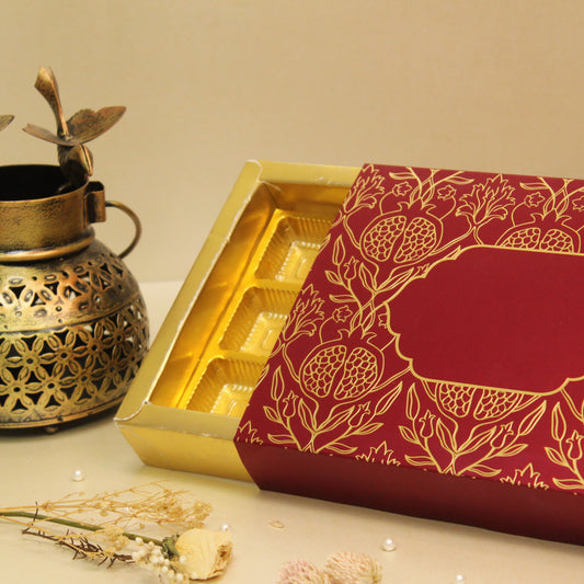 12 Cavity Foiled Chocolate Box (8.5x6.5x1.5 Inches)