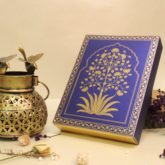 Plant Foil Dryfruit Box (8.5x6.5x1.5 Inches)