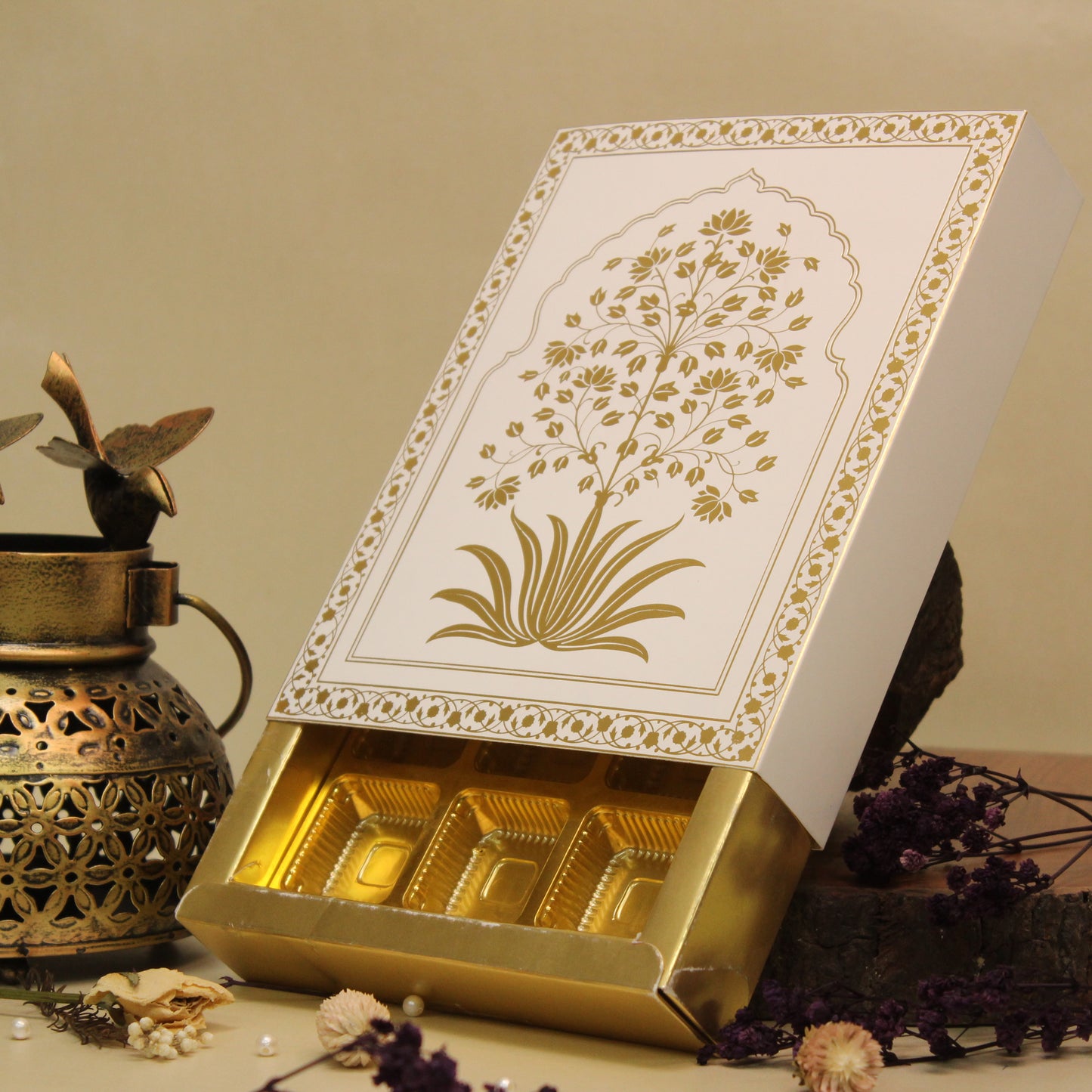 12 Cavity Foiled Chocolate Box (8.5x6.5x1.5 Inches)