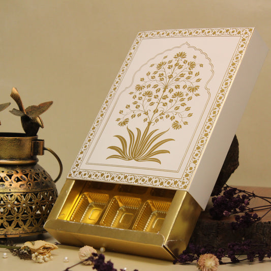 12 Cavity Foiled Chocolate Box (8.5x6.5x1.5 Inches)