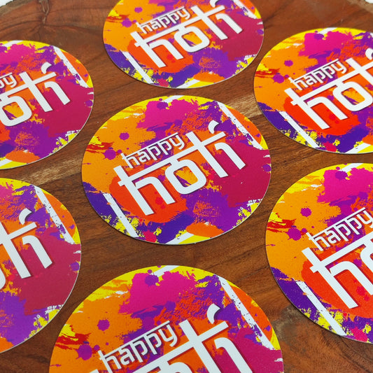 Happy Holi Tag (3.5x3.5 Inches)