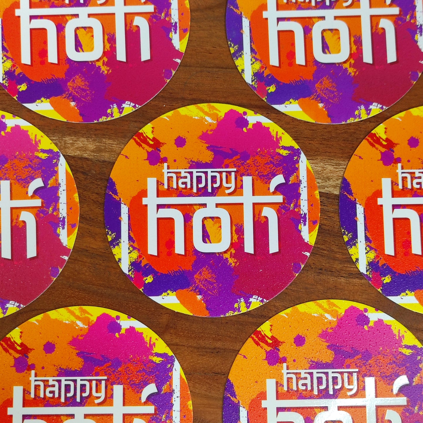 Happy Holi Tag (3.5x3.5 Inches)