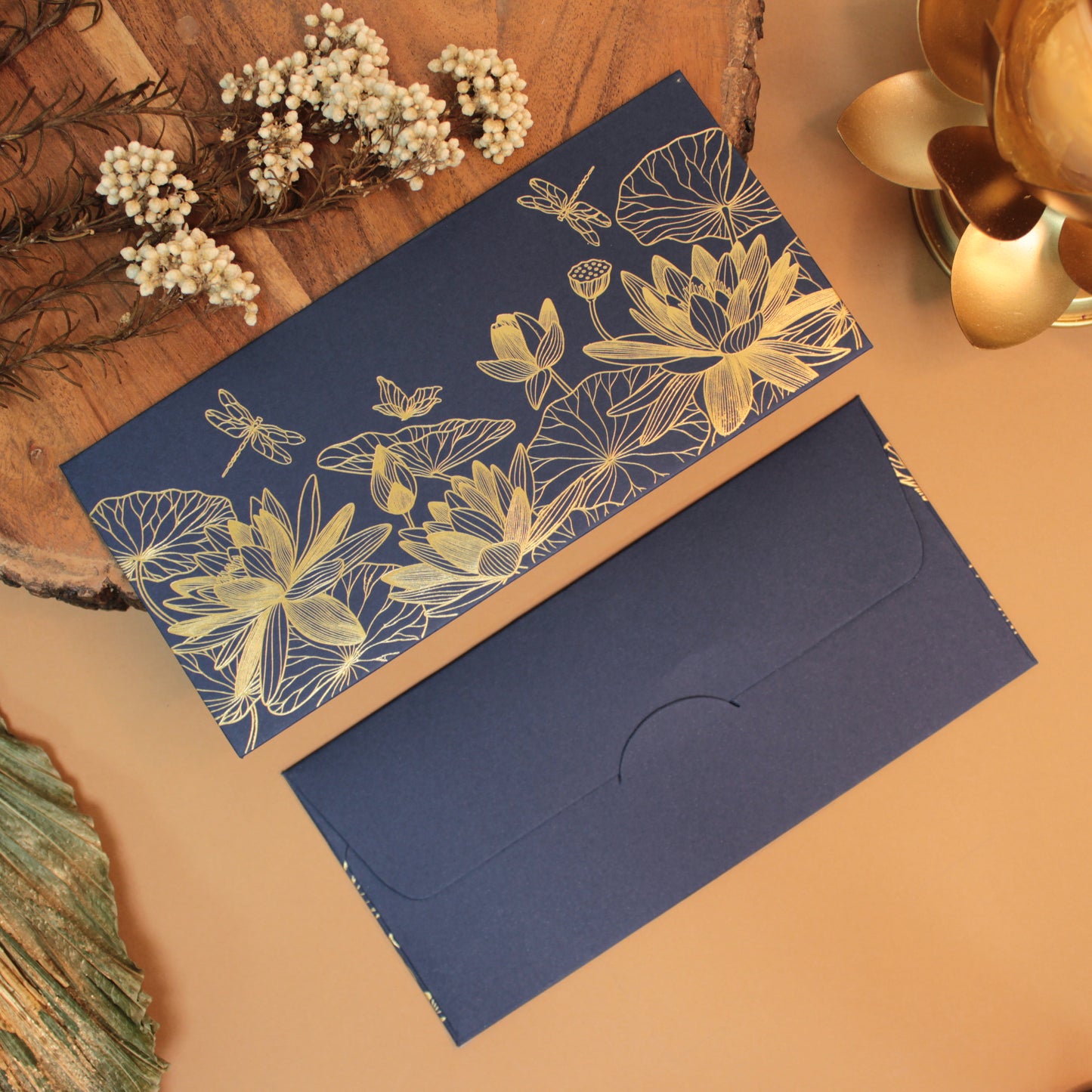 Floral Foil Envelope (7.5X3.5 Inches)