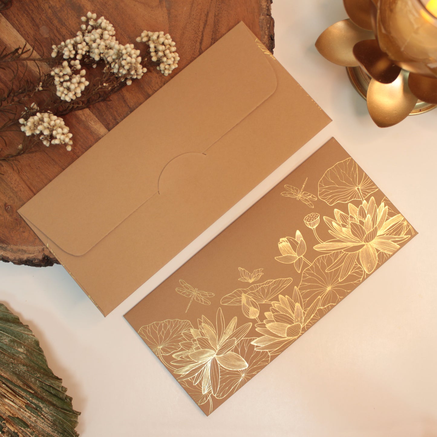 Floral Foil Envelope (7.5X3.5 Inches)