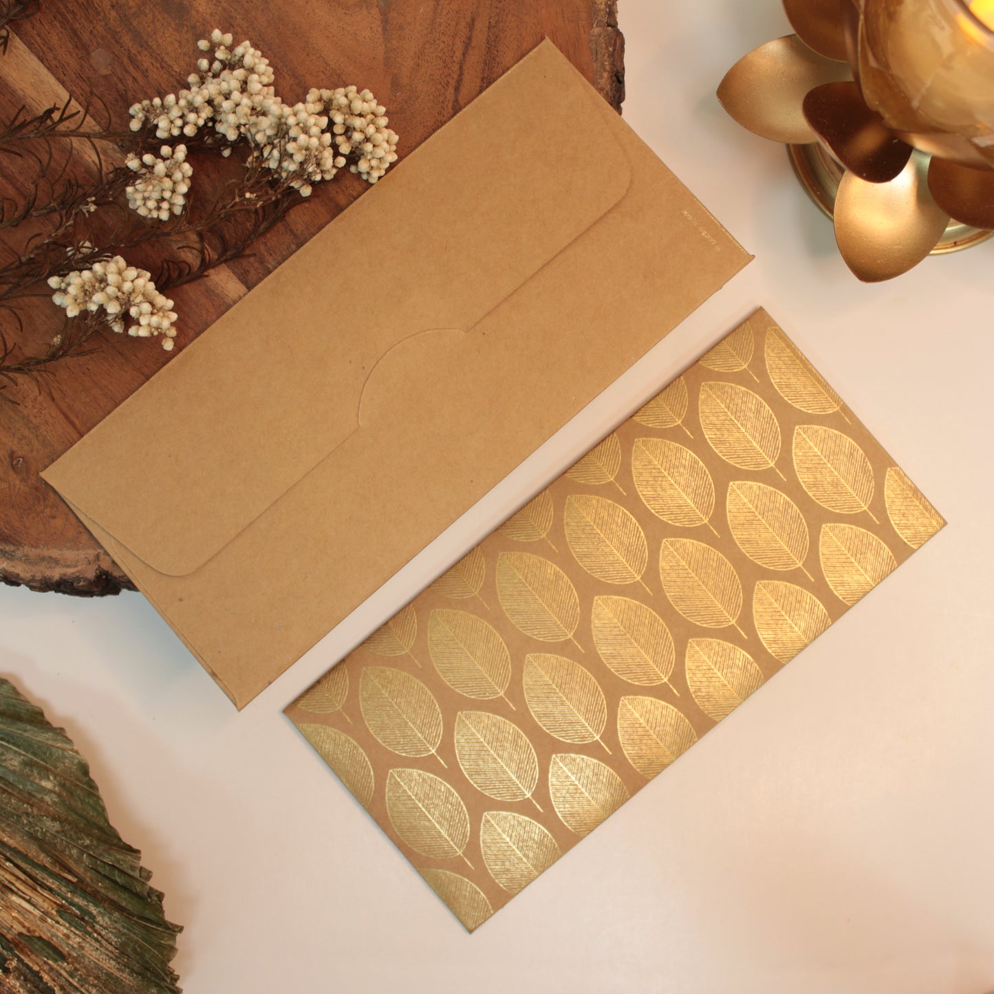 Leaf Pattern Envelope (7.5X3.5 Inches)