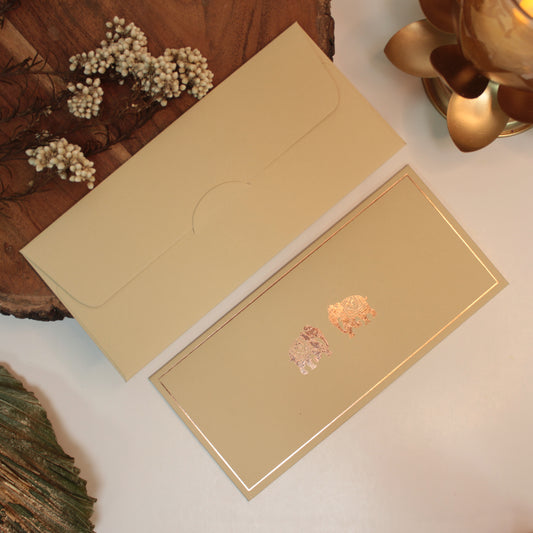 Twin Elephant Foil Envelope (7.5X3.5 Inches)