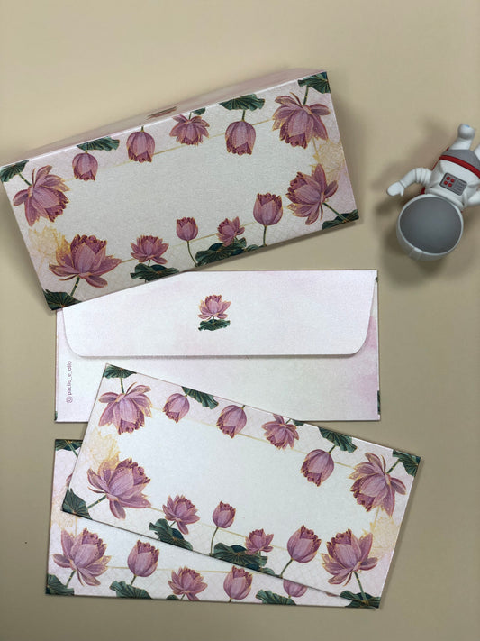 Lotus Art Envelope (7.5X3.5 Inches)