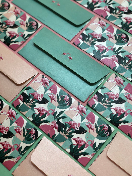 Flamingo Envelope (7.5X3.5 Inches)