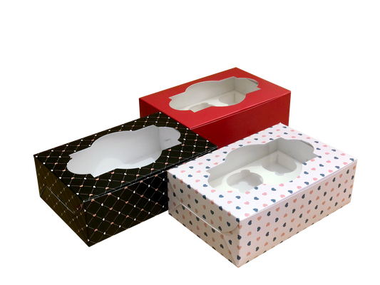 6 Cavity Cupcake Box (9x6x3 Inches)