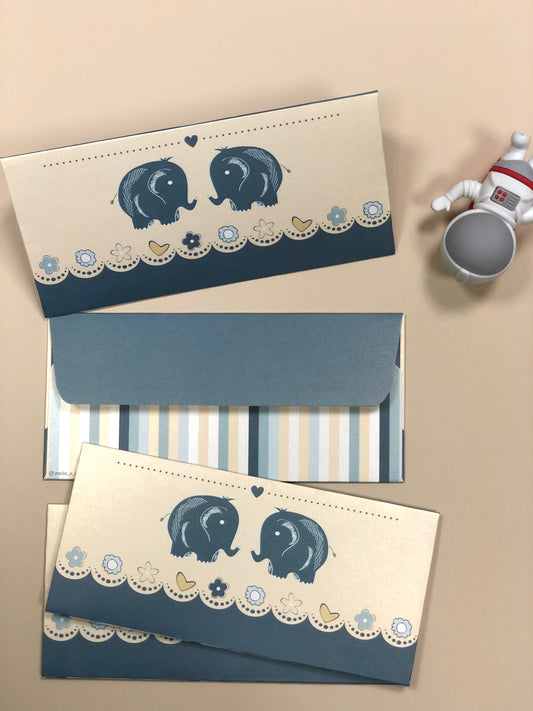 Twin Elephant Envelope(7.5X3.5 Inches)